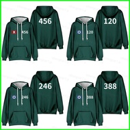 YB1 Squid Game 2 number 456 120 246 388 333 Hoodie Anime Sweatshirt Unisex Long Sleeve Top BY1