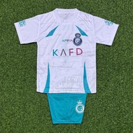 ALNASSR WHITE RONALDO Kids Football Set Kids Football Jersey From Ages 1-15 Years