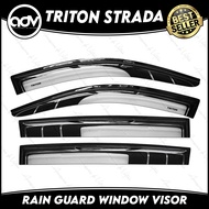 Mitsubishi Triton Strada 2005-2013 Rain Guard Window Visor Two Toned (Silver Net)