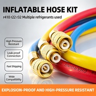 R410 R32 R22 Refrigerant Gas Hose, Aircon Fridge Pressure Test Manifold Gauge Charging Hoses Set wit