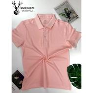 Basic men's Polo T-shirt with genuine Cotton Crocodile fabric, beautiful standard, pink