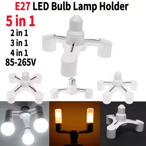E27 to E27 LED Bulb Lamp Holder 2in1 3in1 4in1 5in1 85-265V E27 to E27 Base Socket Splitter LED Ligh