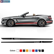 2 Pcs Car Door Side Stripes Skirt Sticker Vinyl Edition 1 Decal For Mercedes Benz SL Class R230 R231