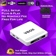 TVBox Android 14.0 VBOX 8K Bluetooth wifi6 Voice Control 5Gwifi