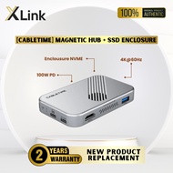 USB Type C Hub 7 in 1 Magnetic to HDMI USB A USB C PD 100W SD/TP NVMe SSD Aluminum with Cooling Fan