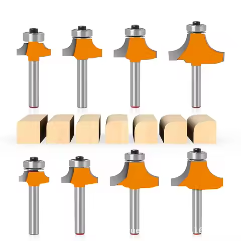 1/4 6mm Shank Corner Round Over Router Bit with BearingMilling Cutter for Wood Woodwork Carbide Mill