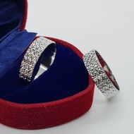 (R508)925silver ring with white gold(cincin untuk lelaki dan perempuan)