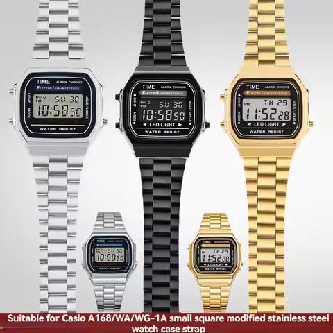 For Casio A168/WA/WG-1A small square modification upgrade 316L stainless steel case, stainless steel