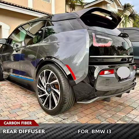For BMW i3 i3s Hatchback 2018-2020 Car Rear Bumper Chin Spoiler Apron Rear Body Kits Carbon Fiber /F