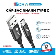 1HORA Phone Charger fast charging cable - USB-A to Type C - Length 1M/2M - CAB262/CAB264