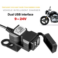 Motorcycle Car Charger Waterproof USB Adapter 12V Phone Dual USB Port Quick Charge 3.0 With Switch Moto Accessory