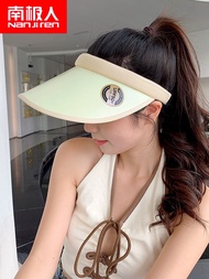 ㍿♝ Antarctic sun visor women's summer big hat brim cycling anti-UV empty top sun hat net red same style sun hat