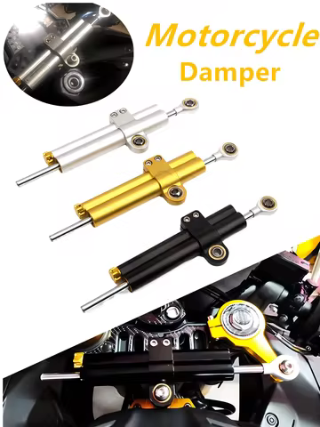 Motorcycle Steering Damper Double Tube Damper CNC Aluminium Alloy Steering Stabilizer For Yamaha Kaw