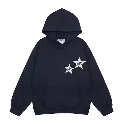 Women's Sweatshirt - Aelfric Eden Star Print Color Contrast Pullover Hoodie Menswear Tops Sweatshirt