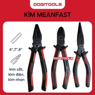 MEANFAST HANOI Electric Pliers Cutting Pliers Pointed Pliers 6 Inch 7 Inch 8 Inch Red Black Handle, 