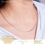 Paperclip necklace 925 Silver Plated White Gold - Silver 925 necklace