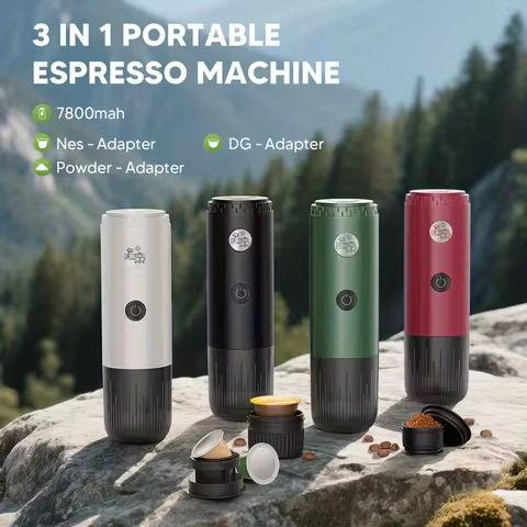 Portable Espresso Coffee Machine With Self-heating 2-in-1/3-in-1 Capsule Coffee Maker for Car & Home