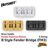 Hipshot B Style Fender Mount Bridges (FM3) Brass Saddle for 5 String Bass 5-String