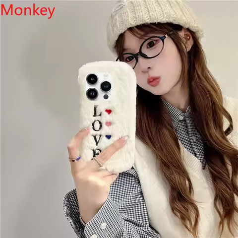Plush Love Word Camera Lens Holder Case For OPPO A80 A59 A5 A9 A53 2020 F27 F25 F21 F11 F9 F7 A3 Fin