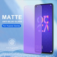 Matte Anti Blue Tempered Glass For Huawei P50 P40 P30 P20 Lite Nova 10 9 8i 7i 7 SE 5T 3i Y90 Y70 Honor 8X Y9a Y7a Y7 Pro Y9 Prime 2019 Y8P Y7P Y6P Y5P Y9s Y6s Screen Protector