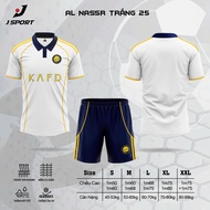 Áo Đá Bóng AL NASSR Trắng 2026 Đồ Đá Banh CR7 Vải Thun Lạnh Cao Cấp