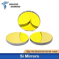 DRAGON DIAMOND 3Pcs Co2 Laser Si Reflective Mirrors For Laser Engraver Gold-Plated Silicon Reflector