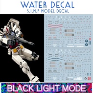 Water Decal HG 1/144 Rx-78-2 Gundam Beyond Global & GBT S.I.M.P. Model (Glow In The Blacklight Light