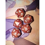 Novice Dice 20-sided Dice/ pokemon, mtg, yugi ETC - Solid brown