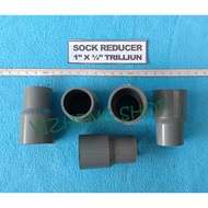 PVC REDUCER SOCK 1" X 3/ 4" TRILLION