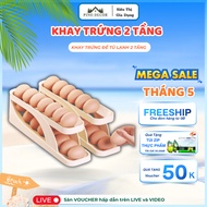 Fridge Egg Tray, Smart Self-Rolling Eggs, Neat 2-Tier Design, High Quality Imported Pinewoods
