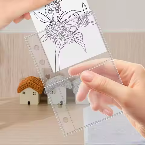 Sheet Protectors For Binder 10 Pieces A7 6-Ring Binder Photo Sleeves Card Sleeves For Photos Receipt