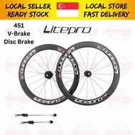 Litepro Aero 20" 451 Wheelset 100/135mm Disc V-Brake Sealed Bearing Aluminum Rims 20inch 22" Crius Folding Bike Bicycle