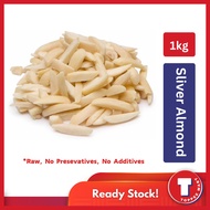 Raw Slivered Almond / Almond Sliver Strip  / Badam Hiris Panjang - 1kg