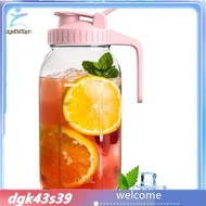 [Pretty] 64oz Glass Mason Jar Pitcher with Lid,2 Quart Airtight Glass Water Jug,Leakproof Wide Mouth