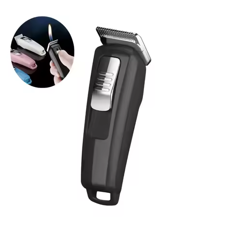 New Portable Hair Clipper Shape Butane Gas Lighter Open Flame Mini Cigarette Lighter Gadgets for Men