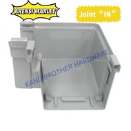 [ARENSI MARLEY] F300 PVC GUTTER MITER JOINT "IN" WITH OUTLET GREY 4"