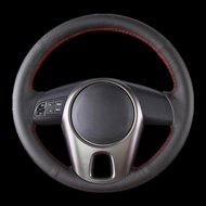 DIY Artificial leather Suede Carbon Fiber Customized Hand-stitched Car Steering Wheel Cover for Kia 