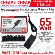 VenomRX Adaptor Notebook Laptop 65W Universal Charger ASUS Acer HP DELL Lenovo Samsung Sony Toshiba 