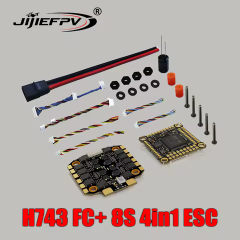 JIJIEFPV H743 70A 3-8S 30.5X30.5mm Stack ( H743 Flight Controller+Bluejay 70A 4in1 ESC) For FPV Free