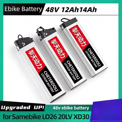 Rechargeable Battery 48V 10Ah 12Ah 14Ah for Samebike LO26 20LVXD30 DCH 006 Ebike 18650 Battery Pack 