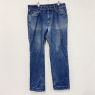 EDWIN 404 牛仔褲/牛仔褲，拉鍊門襟，褪色靛藍，尺寸 W35（古著）