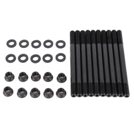 tutoushop ARAMOX Cylinder Head Stud 208-4305 Kit Bolts Nuts Black for 1996-2000 D16Y7 D16Y8