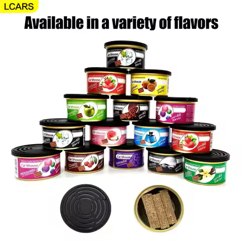 Lcars 4-in-1 Car Fragrance, Compressed Wood Fragrance Blocks Made of Plant Fiber in Aluminum Cans, E