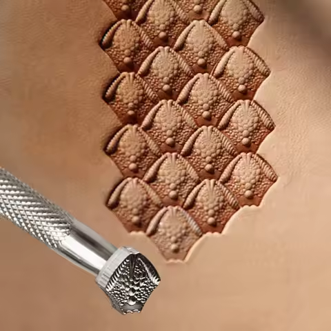 304 Stainless Steel Dragon Scale Leather Embossing Tool, Stamping Die For Veg Tan Leather, 10.5x10.5