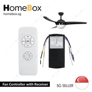[HomeBox] 🇸🇬  Universal Ceiling Fan Remote Control Kit with Receiver for Ac motor Fan. 3 Speed control, Light and Timer wireless control