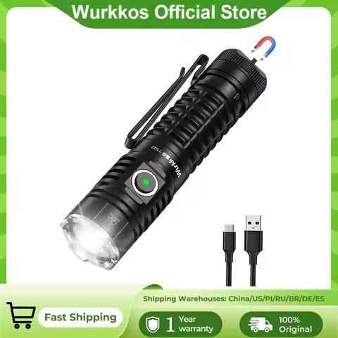 Wurkkos TS22 Flashlight Rechargeable 21700 with XHP70D HICRI LED 4500 Lm Magnetic Tail Cap and Rever