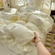 Taiwan Ready Stock French Romantic Lace Three-Dimensional Embroidered Washed Bed Bag Quilt Cover Fou
