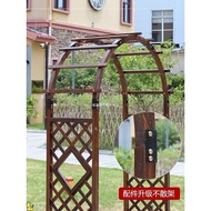 Arch Garden Grape Rack Preservative Wood Decoration Grid Carbonized Wood Fence Flower Rack Arch Clim