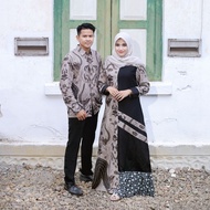 Gamis batik couple kombinasi moscrap H