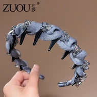 ZUOOU | Luxury Water-Diamond Hair Clip with Teeth Anti-Slip Hair Band